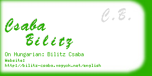 csaba bilitz business card